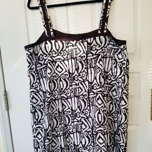 DRESSBARN WOMAN Size 22 DRESS Brown and white summer casual design